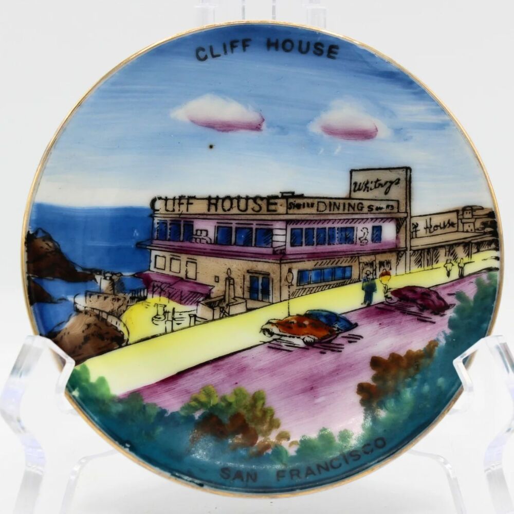 Vintage Cliff House Mini Plate San Francisco Souvenir Hand Painted Japan 4”